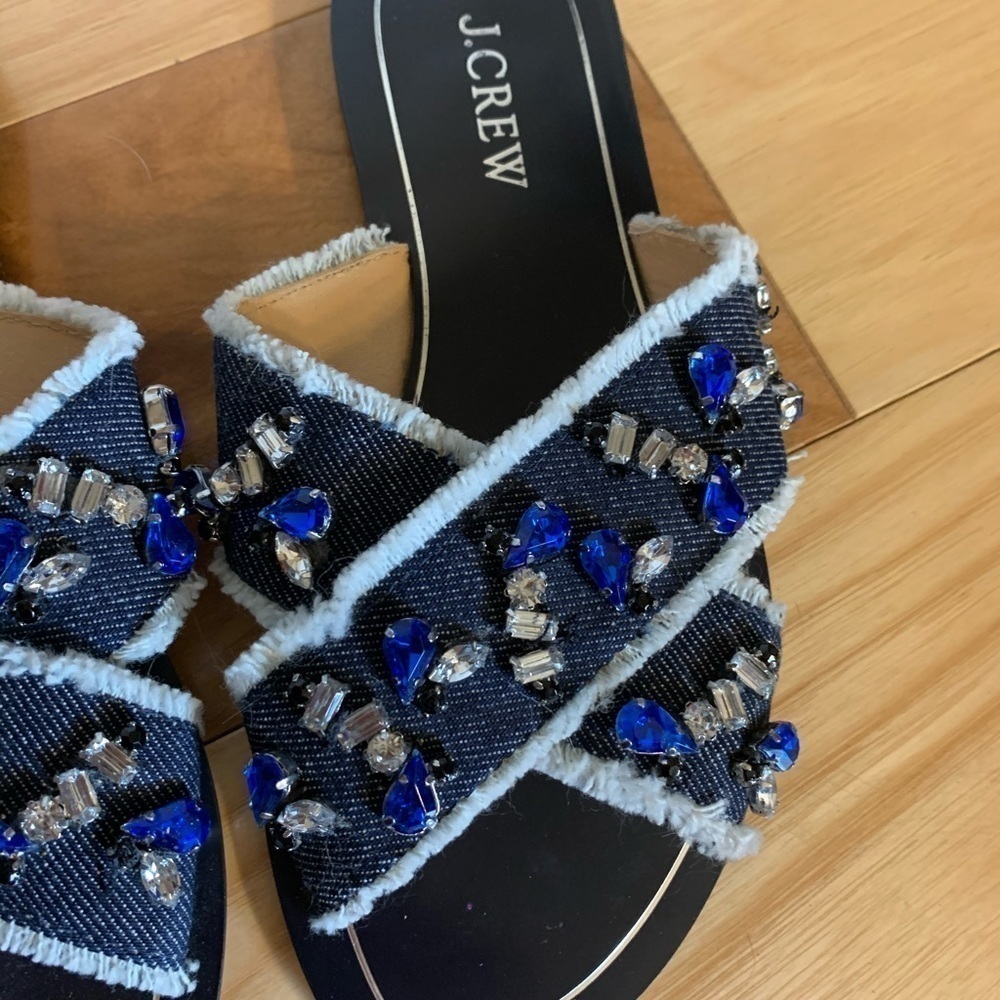 J crew denim Cyprus jeweled sandals 5 - Picture 3 of 5